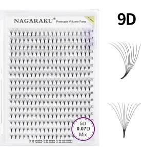Nagaraku Fans Eyelash - Hazır Demet Kirpik - 5D 0.07D Mix 320 adet
