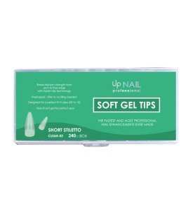 Clear 03 – UP NAIL Professional Jel Tips (Kısa Stiletto - Şeffaf) - 240 Adet