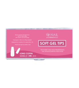 Natural 01 – UP NAIL Professional Jel Tips (Uzun Balerin - Kemik) - 240 Adet